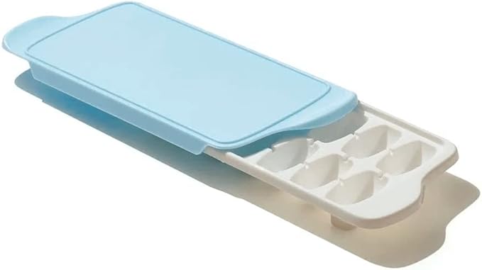 Extra Large Covered Ice Cube Tray – BPA-Free Food-Grade Plastic – Stackable, Leakproof Ice Mold for Freezer (12.2 × 5.6 in)