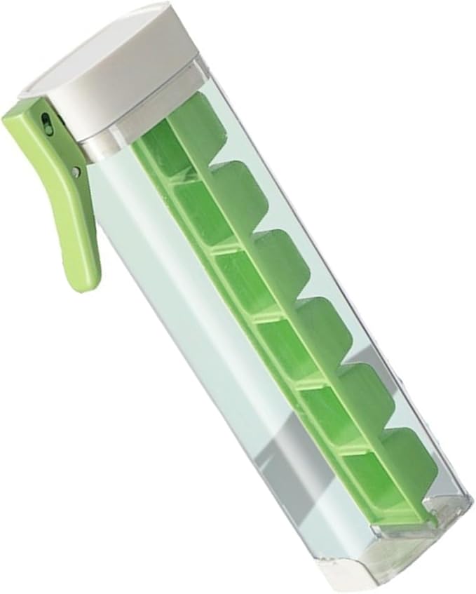 Portable Water Bottle with Removable Ice Stick Mold – 8-Cube Freezable Cooling Core – Leakproof Drinking Bottle with Handle