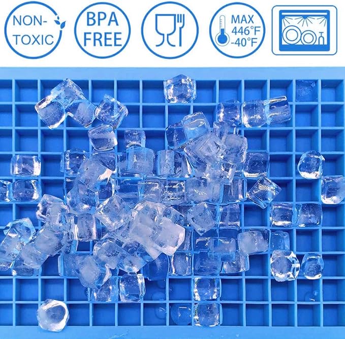 Mini Ice Cube Tray – 160-Cavity Silicone Ice Mold, 1cm Cube Size, BPA-Free, Easy Release, Dishwasher Safe