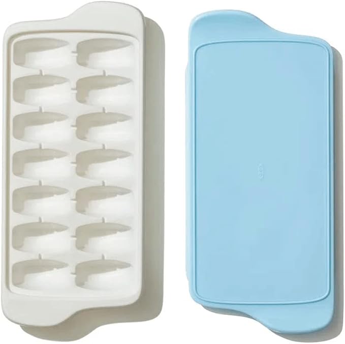 Extra Large Covered Ice Cube Tray – BPA-Free Food-Grade Plastic – Stackable, Leakproof Ice Mold for Freezer (12.2 × 5.6 in)