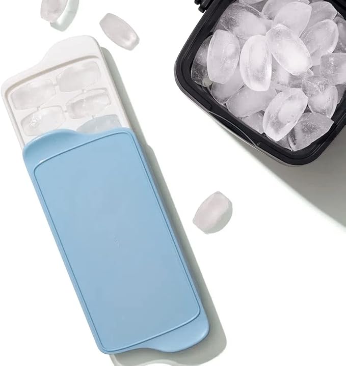 Extra Large Covered Ice Cube Tray – BPA-Free Food-Grade Plastic – Stackable, Leakproof Ice Mold for Freezer (12.2 × 5.6 in)
