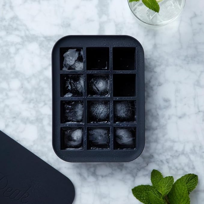 Large Silicone Ice Cube Tray with Lid – 8 Big Square Cavities – BPA-Free, Easy-Release, Odor-Resistant, for Whiskey & Cocktails