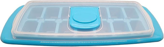 14-Cube Ice Tray with Lid and Water-Fill Port – Leakproof Silicone Ice Cube Mold – BPA-Free, Easy Release & Stackable