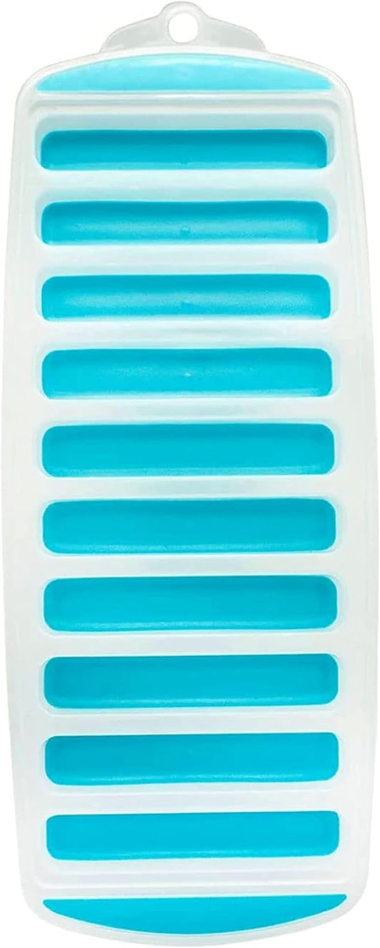 Long Silicone Ice Stick Tray – Food-Grade Ice Mold for Bottled Water, Juice & Sports Bottles – 10 Slim Ice Sticks – 11.5×4.7 in