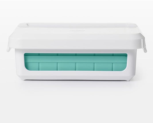 Silicone Ice Cube Tray with Lid & Storage Box – 24-Cube Easy-Release Ice Mold – Stackable BPA-Free Freezer Organizer