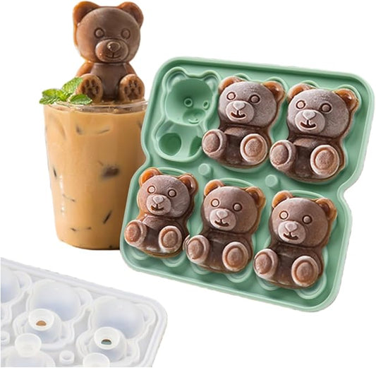 Cute Bear Silicone Ice Cube Mold – BPA-Free Tray for Baby Food, Candy, Chocolate, Jelly, and Frozen Treats – 5.9×5.5 inches