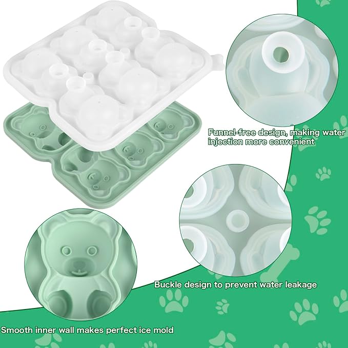 Cute Bear Silicone Ice Cube Mold – BPA-Free Tray for Baby Food, Candy, Chocolate, Jelly, and Frozen Treats – 5.9×5.5 inches