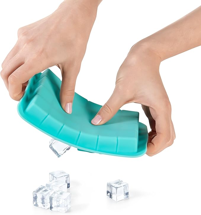 Silicone Ice Cube Tray with Lid & Storage Box – 24-Cube Easy-Release Ice Mold – Stackable BPA-Free Freezer Organizer