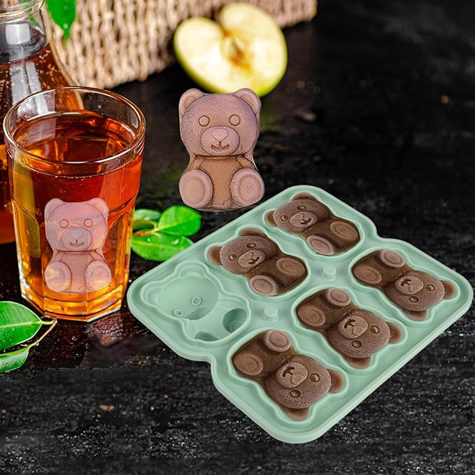 Cute Bear Silicone Ice Cube Mold – BPA-Free Tray for Baby Food, Candy, Chocolate, Jelly, and Frozen Treats – 5.9×5.5 inches