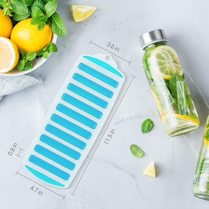 Long Silicone Ice Stick Tray – Food-Grade Ice Mold for Bottled Water, Juice & Sports Bottles – 10 Slim Ice Sticks – 11.5×4.7 in